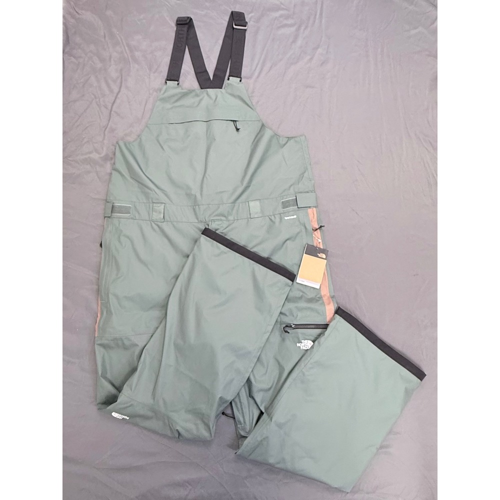 The North Face Firstndr Non-Insulated Bib Duck Green XXL DryVent Snow Pants NEW